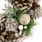13.5" Green Pine Needle Christmas Wreath with Pinecones Unlit Holiday Decoration